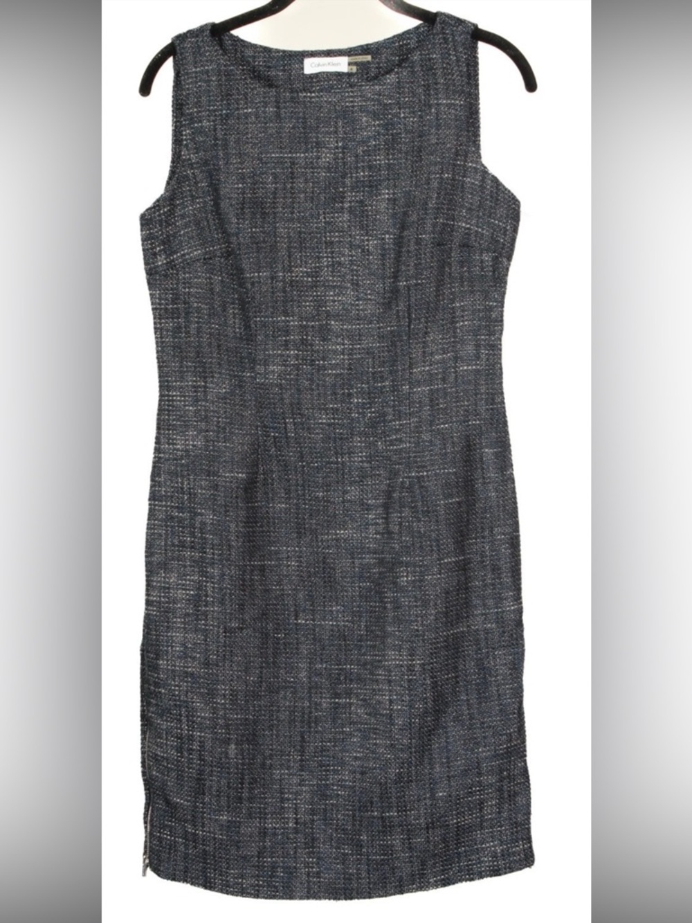 Calvin Klein Dress Women’s 4 Blue Sheath Sleeveless Side Zippers Lined